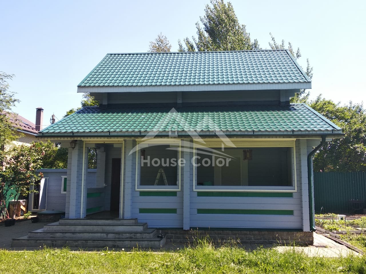 Покраска дома из клеёного бруса в деревне Сорокино — House Color